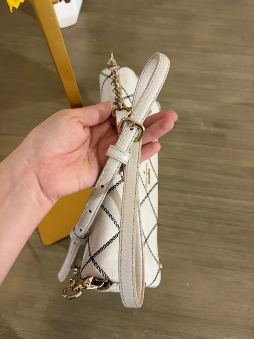 Kate Spade New York White Quilted Emerson Place Marsala Convertible Crossbody